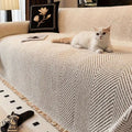 Sofa Cover Herringbone Pattern Protective Design
