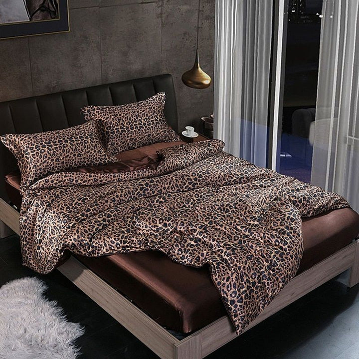 Silk/Satin Bed Linen Duvet Cover Luxury Set (2x Pillowcase, 1x Fitted Sheet, 1x Duvet)