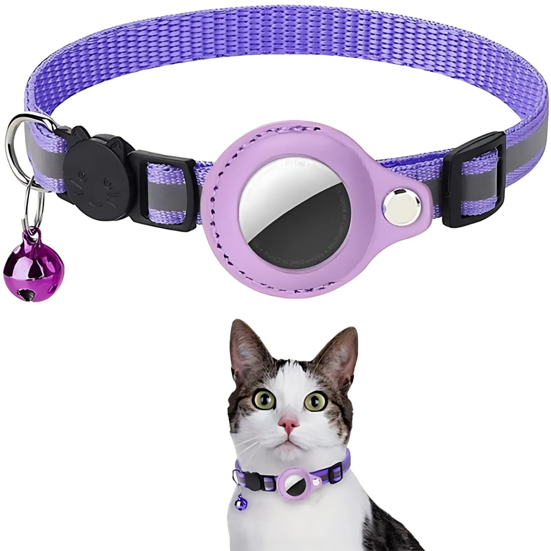 Cat Collar With Bell And GPS Tracker Holder