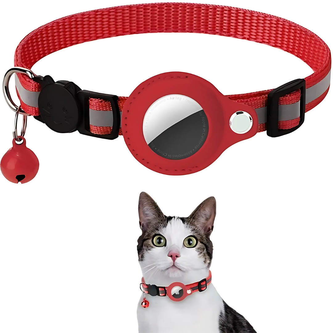 Cat Collar With Bell And GPS Tracker Holder