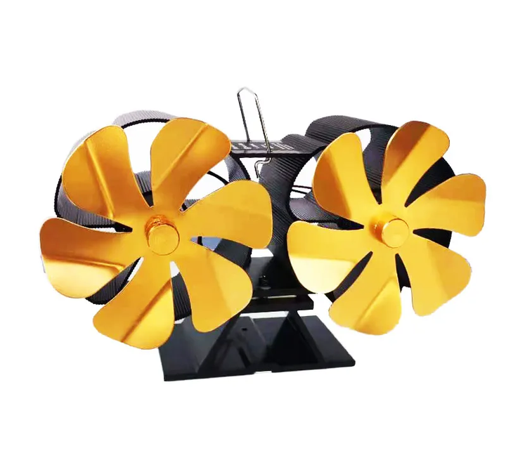 6-Blade Dual-Head Stove and Fireplace Fan for Wood Stoves