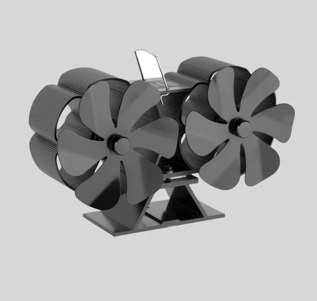 6-Blade Dual-Head Stove and Fireplace Fan for Wood Stoves