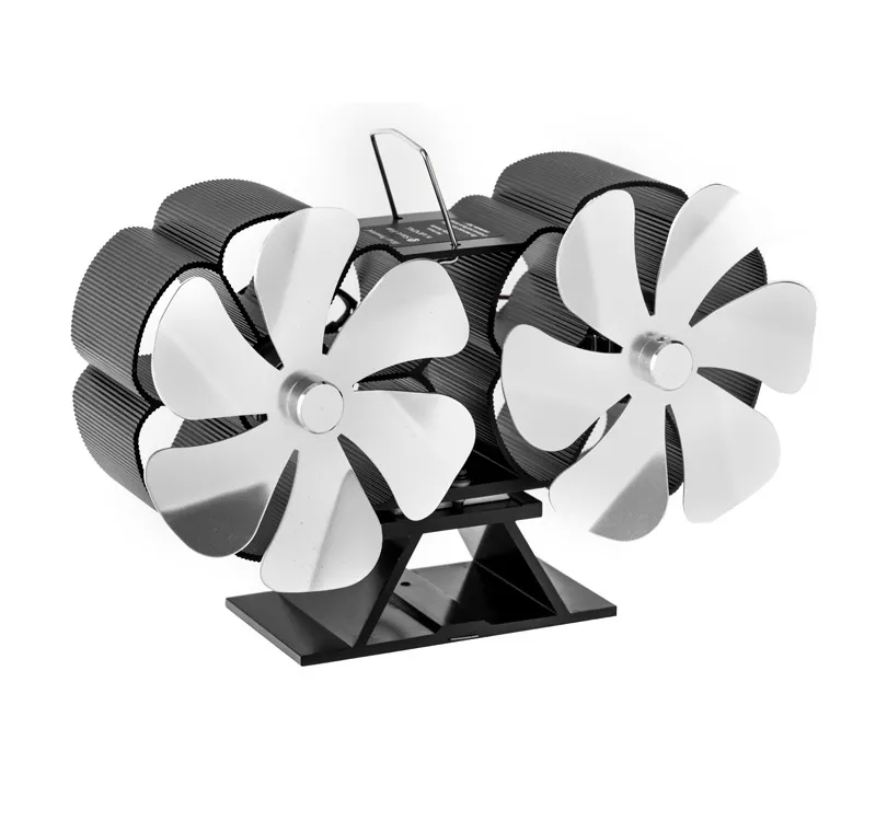 6-Blade Dual-Head Stove and Fireplace Fan for Wood Stoves