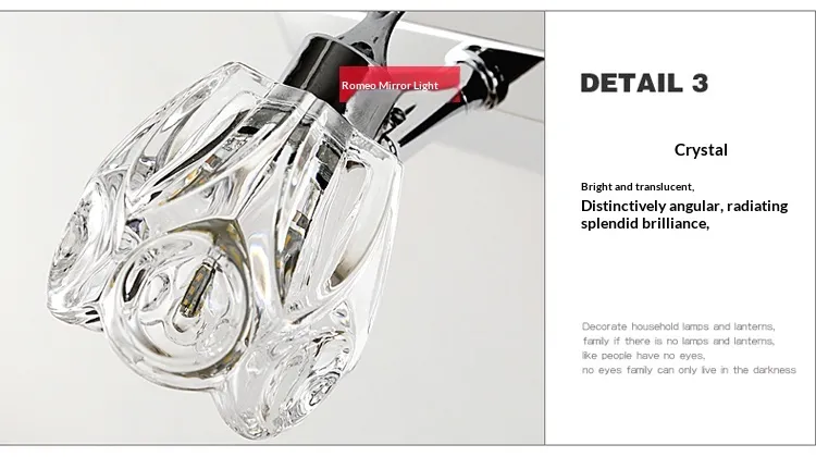 Orbit Modern Wall-Mounted Crystal Mirror Light, 3/4-Light