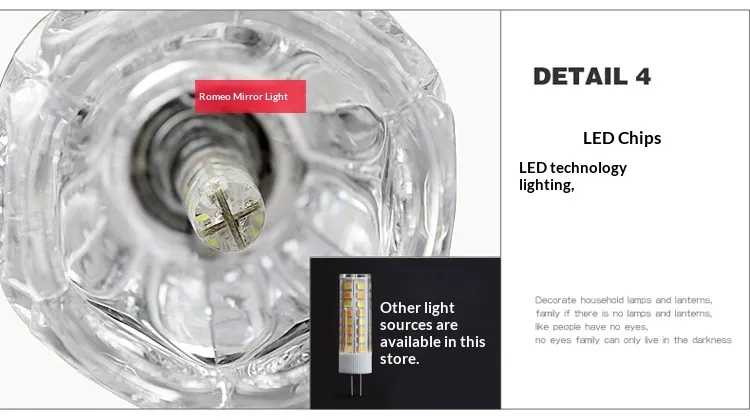 Orbit Modern Wall-Mounted Crystal Mirror Light, 3/4-Light