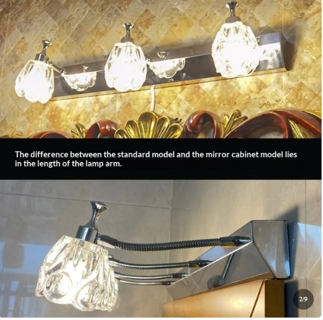 Orbit Modern Wall-Mounted Crystal Mirror Light, 3/4-Light
