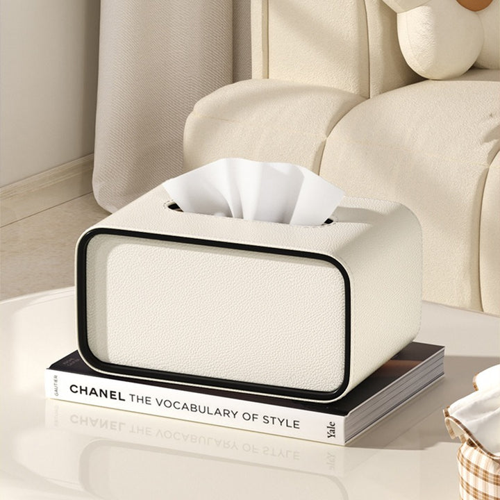 Tissue box - Oval Elegance - Leather design - Functional &amp; Stylish