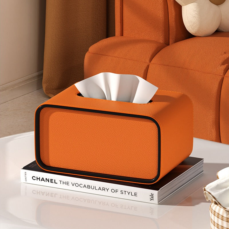 Tissue box - Oval Elegance - Leather design - Functional &amp; Stylish