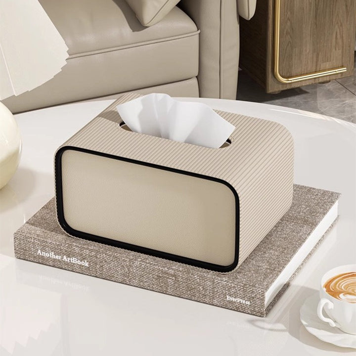 Tissue box - Oval Elegance - Leather design - Functional &amp; Stylish