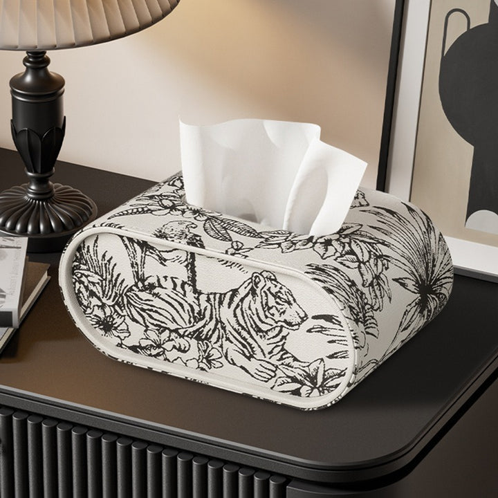 Tissue box - Oval Elegance - Leather design - Functional &amp; Stylish