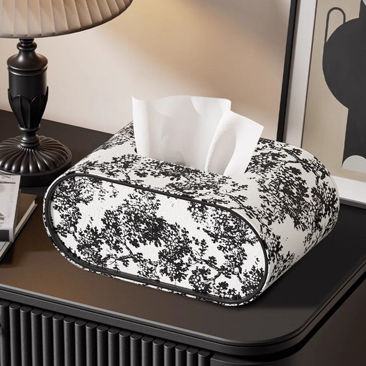 Tissue box - Oval Elegance - Leather design - Functional &amp; Stylish