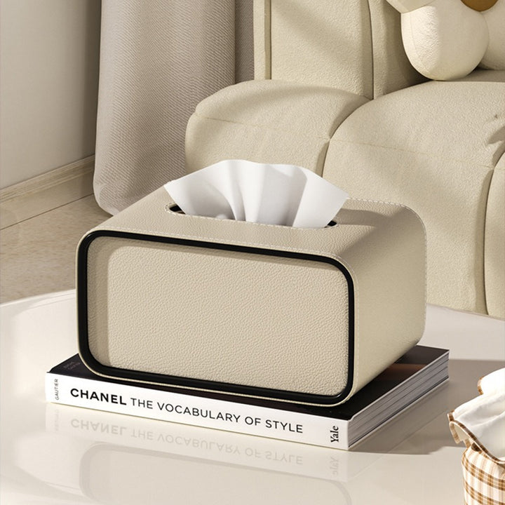 Tissue box - Oval Elegance - Leather design - Functional &amp; Stylish