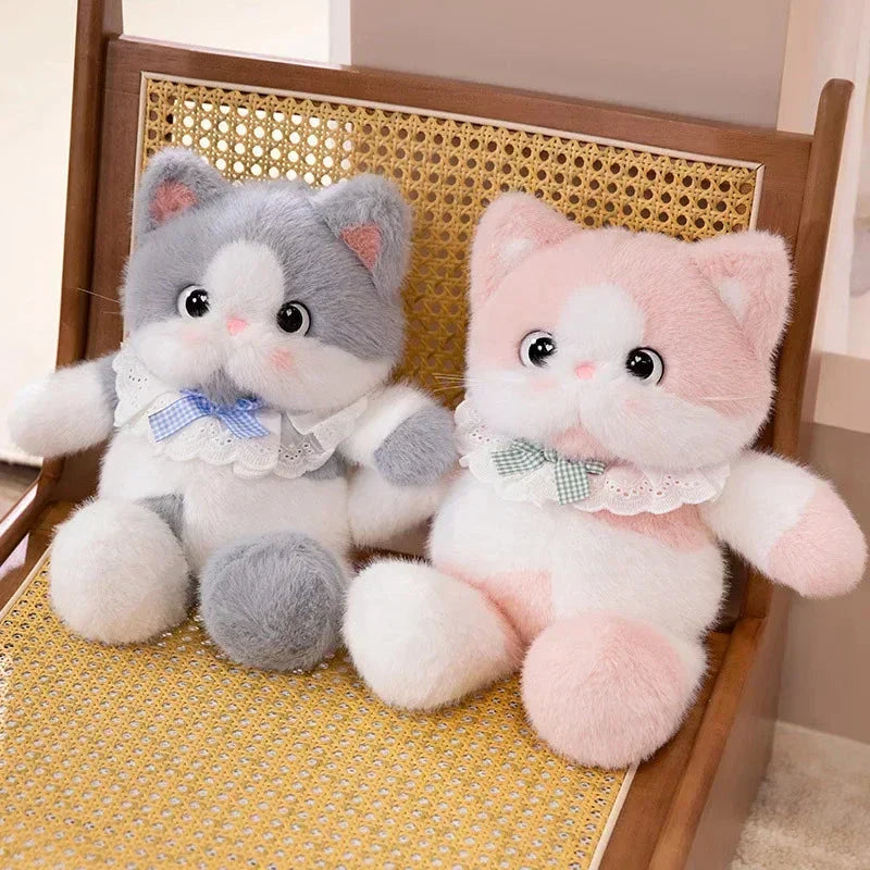 Kawaii Cat Plush Family with Collar