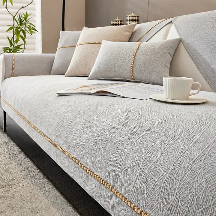 LinenLux Sofa Cover – Elegant Linen Look Protection for Clean and Stylish Living Rooms