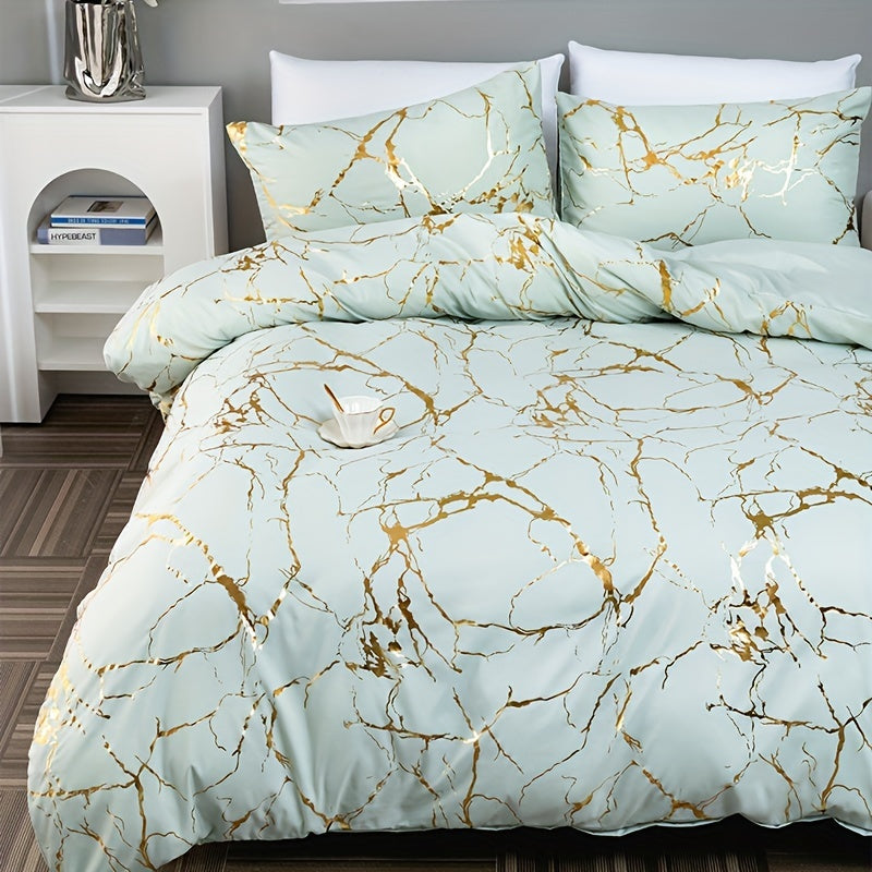 Marble Print Luxury Duvet Cover Set