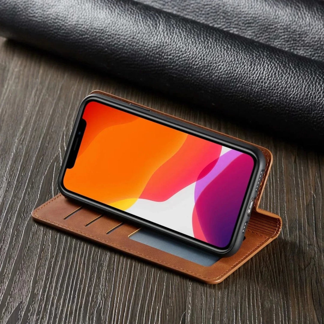 MAGSHIELD – Magnetic Leather iPhone Case for Stylish Protection