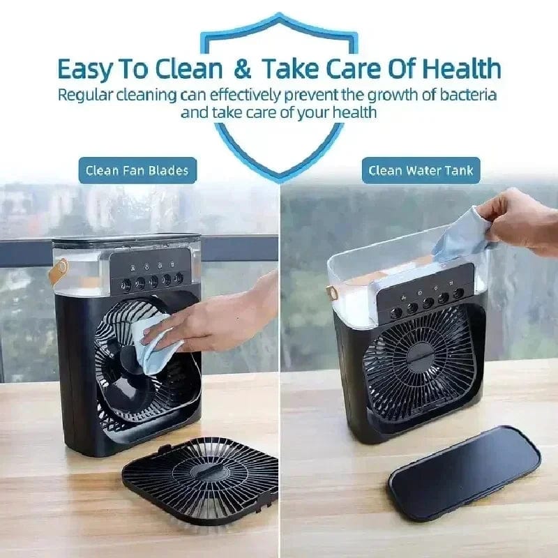New 3 In 1 Fan Air Conditioner Household Mini Air Cooler LED Night Light Portable Humidifier Air Adjustment Fan Office Home Fan |