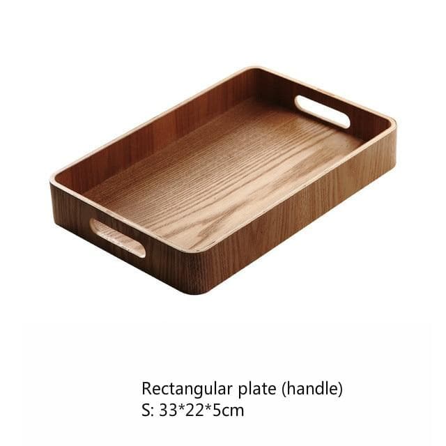 Slim, round serving trays made of wood