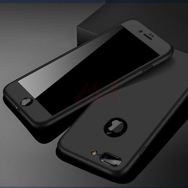 360 Full Protection Phone Case For iPhone With Front Glass Cover