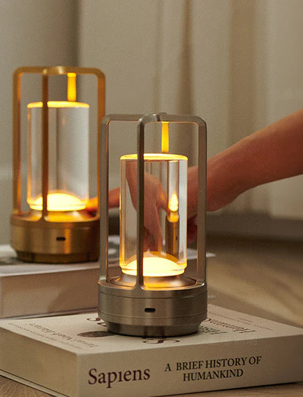 Warm LED Cordless Table Lamp – Battery Operated Nordic Design - LED with Touch Control, Suitable for Bedroom, Home, Outdoor - Ideal Night Light